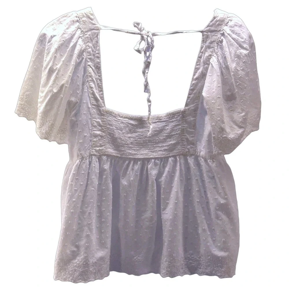 Old Navy Peasant Top White 2X‎